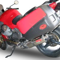 GPR auspuff kompatibel mit  Moto Guzzi Breva 1200 2007-2012, Trioval, Zugelassener legaler Slip-On-Auspuff mit Abe, einschließlich abnehmbarem DB-Killer und Verbindungsrohr 
