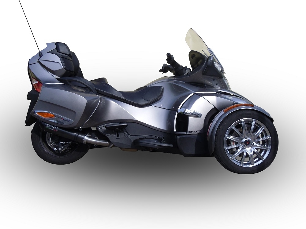 GPR auspuff kompatibel mit  Can Am Spyder 1000 RT 2013-2023, New Grand Prix Evo Poppy, Zugelassener legaler Slip-On-Auspuff mit Abe, einschließlich abnehmbarem DB-Killer,katakysator und Verbindungsrohr 
