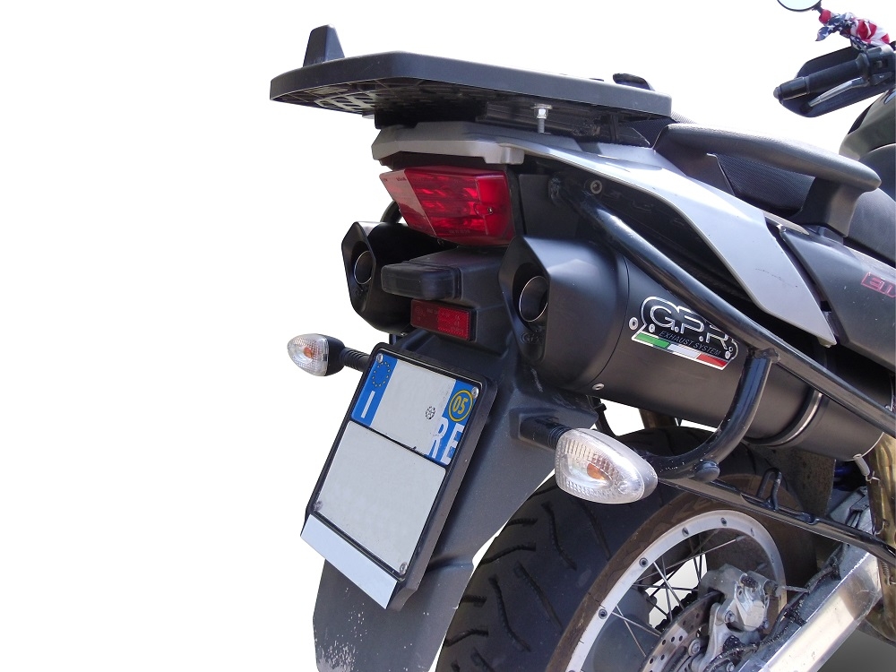 GPR auspuff kompatibel mit  Aprilia Etv Caponord 1000 Rally 2001-2007, Furore Nero, Doppelt homologierter legaler Slip-On-Auspuff mit ABE, einschließlich abnehmbarer DB-Killer und verbindungsrohre 