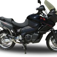 GPR auspuff kompatibel mit  Aprilia Etv Caponord 1000 Rally 2001-2007, Trioval, Doppelt homologierter legaler Slip-On-Auspuff mit ABE, einschließlich abnehmbarer DB-Killer, Link Pipes und Katalysatoren 