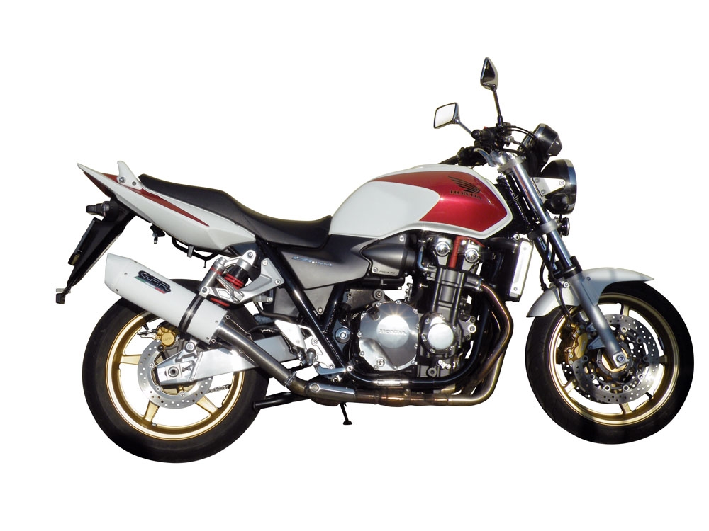 GPR auspuff kompatibel mit  Honda Cb 1300 2003-2012, Albus Ceramic, Zugelassener legaler Slip-On-Auspuff mit Abe, einschließlich abnehmbarem DB-Killer und Verbindungsrohr 