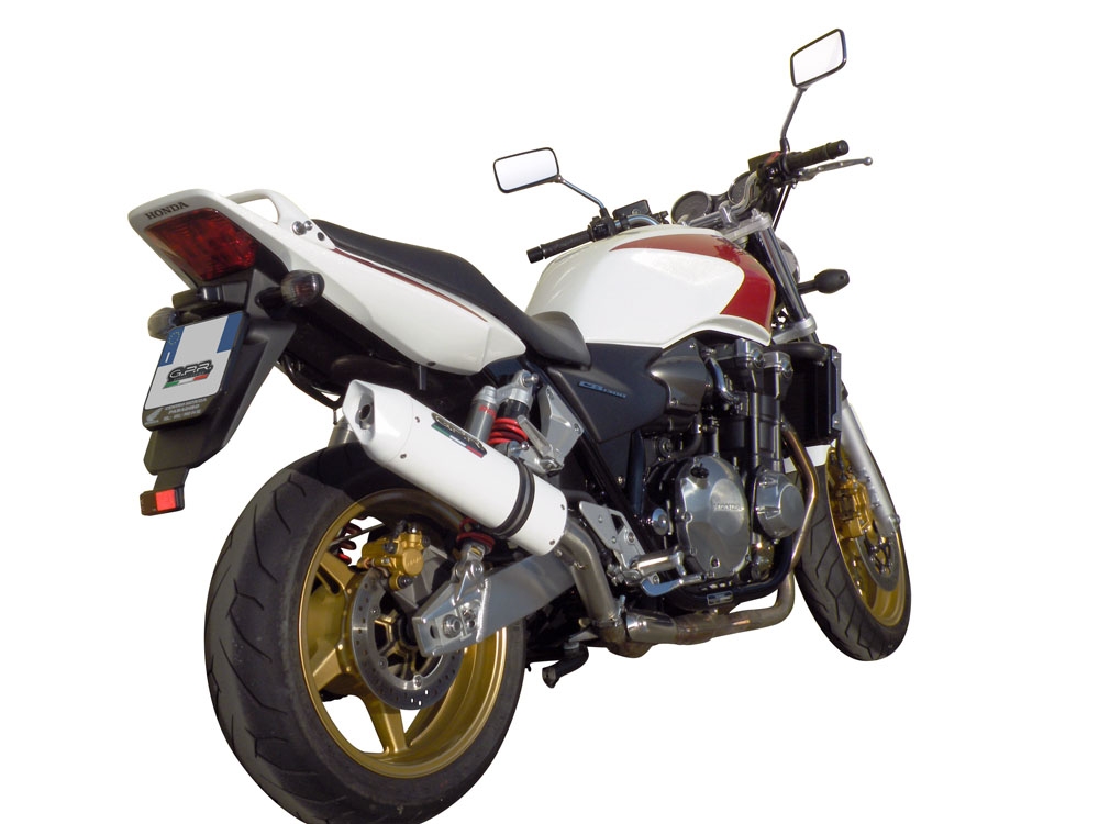 GPR auspuff kompatibel mit  Honda Cb 1300 2003-2012, Albus Ceramic, Zugelassener legaler Slip-On-Auspuff mit Abe, einschließlich abnehmbarem DB-Killer und Verbindungsrohr 