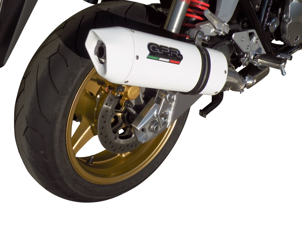 GPR auspuff kompatibel mit  Honda Cb 1300 2003-2012, Albus Ceramic, Zugelassener legaler Slip-On-Auspuff mit Abe, einschließlich abnehmbarem DB-Killer und Verbindungsrohr 
