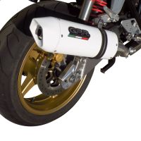 GPR auspuff kompatibel mit  Honda Cb 1300 2003-2012, Albus Ceramic, Zugelassener legaler Slip-On-Auspuff mit Abe, einschließlich abnehmbarem DB-Killer und Verbindungsrohr 