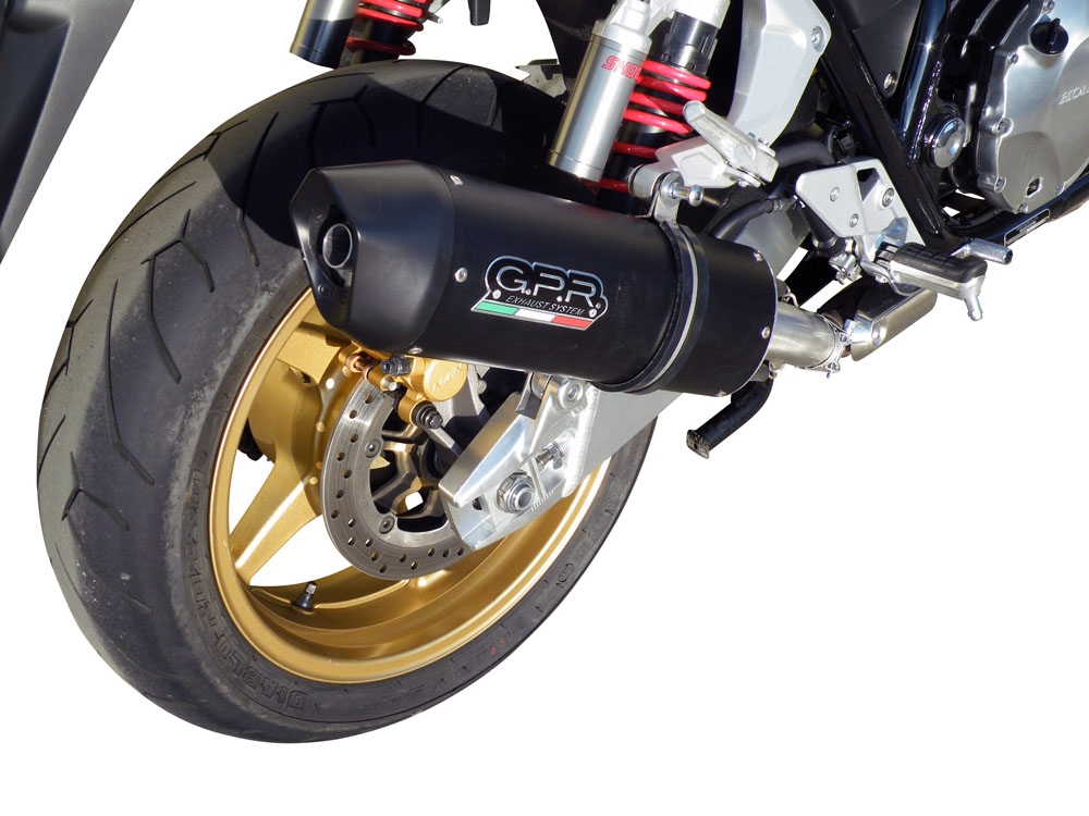 GPR auspuff kompatibel mit  Honda Cb 1300 2003-2012, Furore Nero, Zugelassener legaler Slip-On-Auspuff mit Abe, einschließlich abnehmbarem DB-Killer und Verbindungsrohr 
