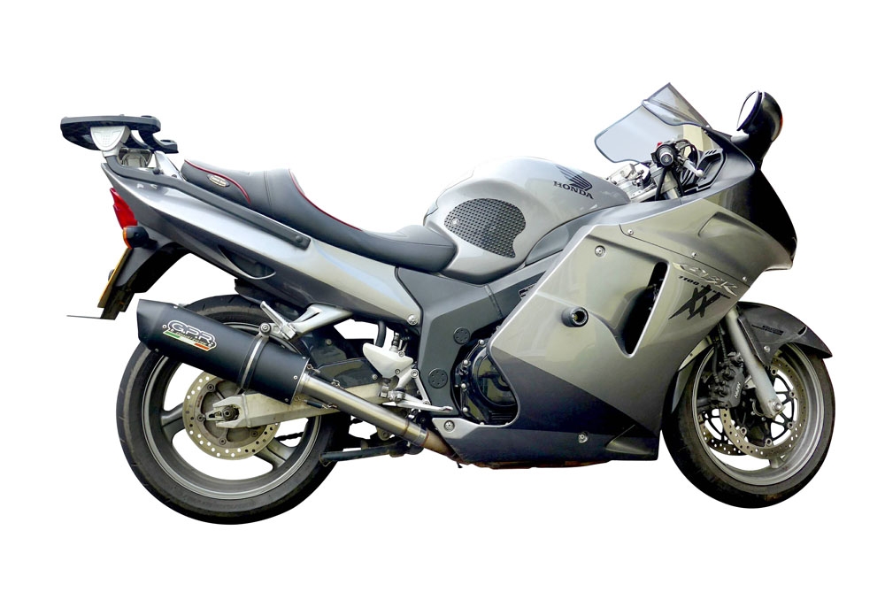GPR auspuff kompatibel mit  Honda Cbr1100XX Superblackbird - X Eleven  1997-2006, Furore Nero, Doppelt homologierter legaler Slip-On-Auspuff mit ABE, einschließlich abnehmbarer DB-Killer und verbindungsrohre 