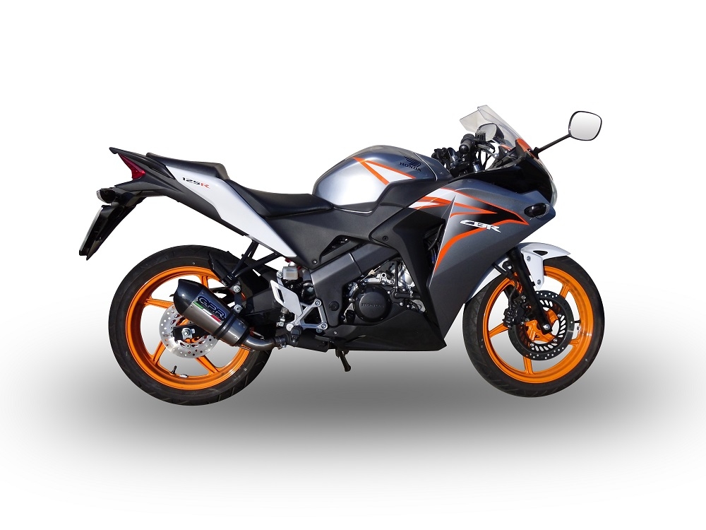 GPR auspuff kompatibel mit  Honda Cbr 125 R 2011-2016, New Grand Prix Evo Titanium, Zugelassener legaler Slip-On-Auspuff mit Abe, einschließlich abnehmbarem DB-Killer und Verbindungsrohr 