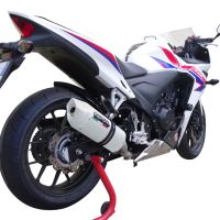 GPR auspuff kompatibel mit  Honda Cbr 500 R 2012-2016, Albus Ceramic, Zugelassener legaler Slip-On-Auspuff mit Abe, einschließlich abnehmbarem DB-Killer und Verbindungsrohr 