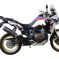 GPR auspuff kompatibel mit  Honda Crf 1000 L Africa Twin Adventure Sport 2018-2020, Dual Poppy, Zugelassener legaler Slip-On-Auspuff mit Abe, einschließlich abnehmbarem DB-Killer und Verbindungsrohr 