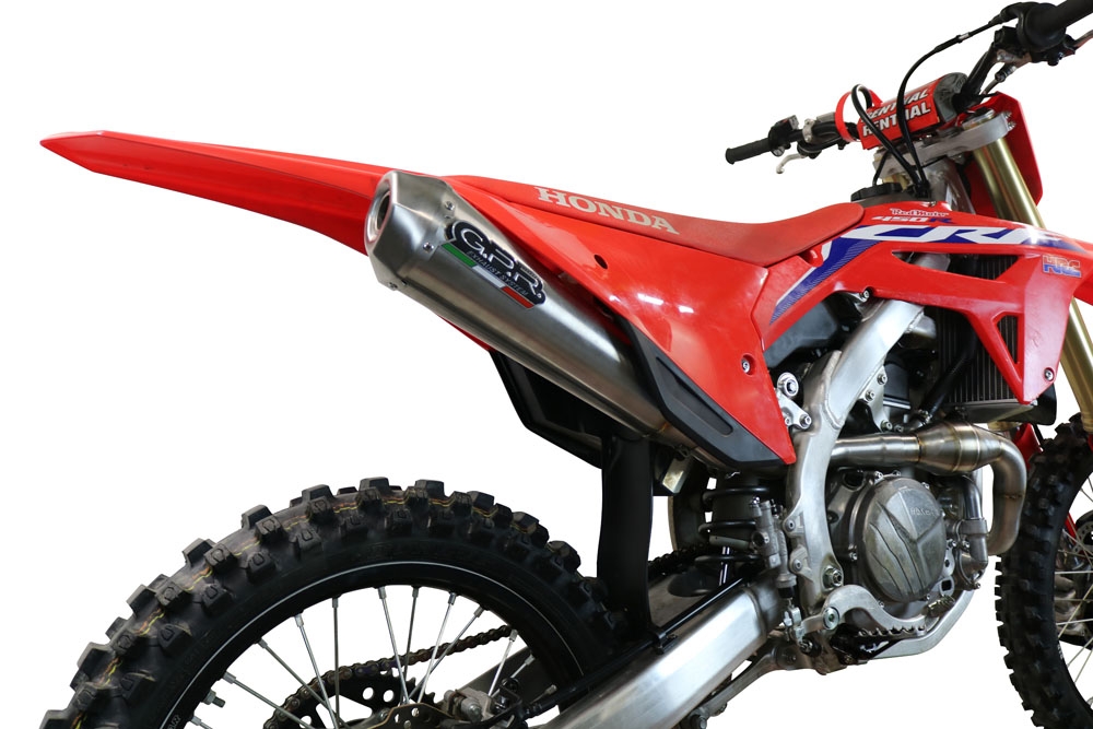 GPR auspuff kompatibel mit  Honda Crf 450 R-RX 2021-2025, Pentacross Inox, Racing-Komplettsystem-Auspuff, einschließlich Krümmer und abnehmbarem DB-Killer 