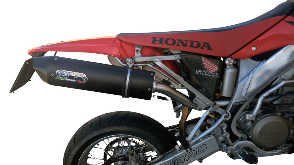 GPR auspuff kompatibel mit  Honda Crf 450 R-RX 2003-2003, Furore Nero, Zugelassener legaler Slip-On-Auspuff mit Abe, einschließlich abnehmbarem DB-Killer und Verbindungsrohr 
