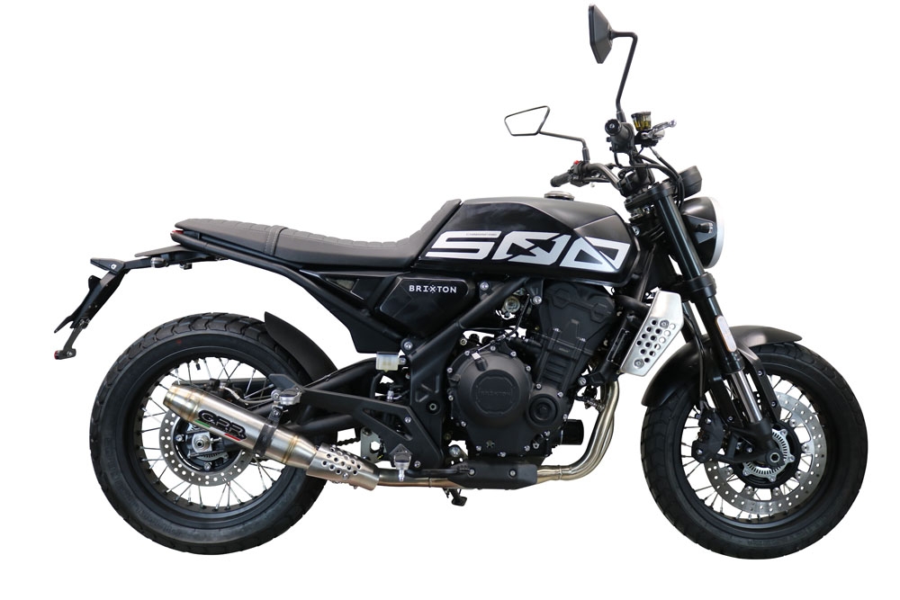 GPR auspuff kompatibel mit  Brixton CroSsfire 500 X  2022-2023, Deeptone Inox, Zugelassener legaler Slip-On-Auspuff mit Abe, einschließlich abnehmbarem DB-Killer und Verbindungsrohr 