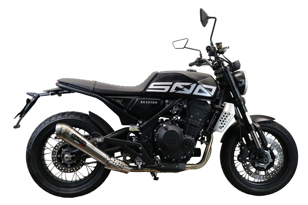 GPR auspuff kompatibel mit  Brixton CroSsfire 500 X  2020-2021, Powercone Evo, Zugelassener legaler Slip-On-Auspuff mit Abe, einschließlich abnehmbarem DB-Killer und Verbindungsrohr 