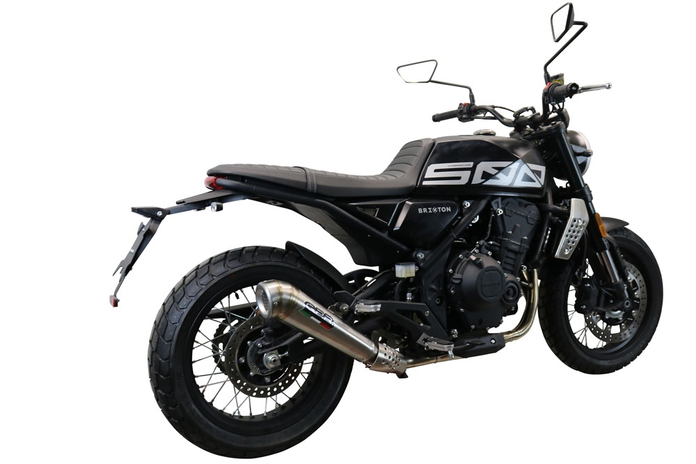 GPR auspuff kompatibel mit  Brixton CroSsfire 500 X  2020-2021, Powercone Evo, Zugelassener legaler Slip-On-Auspuff mit Abe, einschließlich abnehmbarem DB-Killer und Verbindungsrohr 