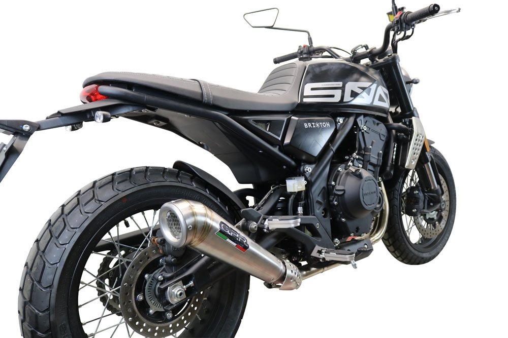 GPR auspuff kompatibel mit  Brixton CroSsfire 500 X  2020-2021, Powercone Evo, Zugelassener legaler Slip-On-Auspuff mit Abe, einschließlich abnehmbarem DB-Killer und Verbindungsrohr 