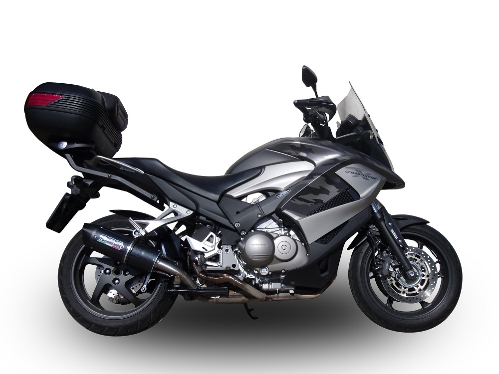 GPR auspuff kompatibel mit  Honda Crossrunner 800 Vfr 800 X 2011-2014, Furore Nero, Zugelassener legaler Slip-On-Auspuff mit Abe, einschließlich abnehmbarem DB-Killer und Verbindungsrohr 