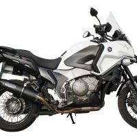 GPR auspuff kompatibel mit  Honda VFR1200X Crosstourer 2011-2016, Furore Nero, Zugelassener legaler Slip-On-Auspuff mit Abe, einschließlich abnehmbarem DB-Killer und Verbindungsrohr 