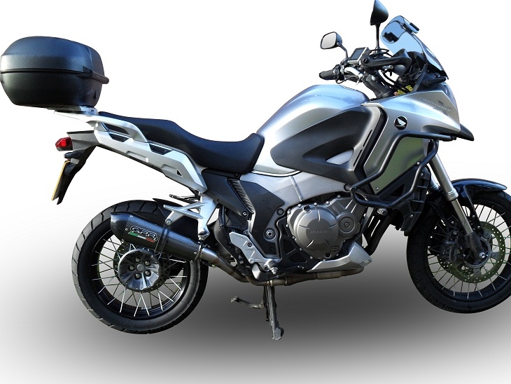 GPR auspuff kompatibel mit  Honda VFR1200X Crosstourer 2011-2016, New Grand Prix Evo Titanium, Zugelassener legaler Slip-On-Auspuff mit Abe, einschließlich abnehmbarem DB-Killer und Verbindungsrohr 