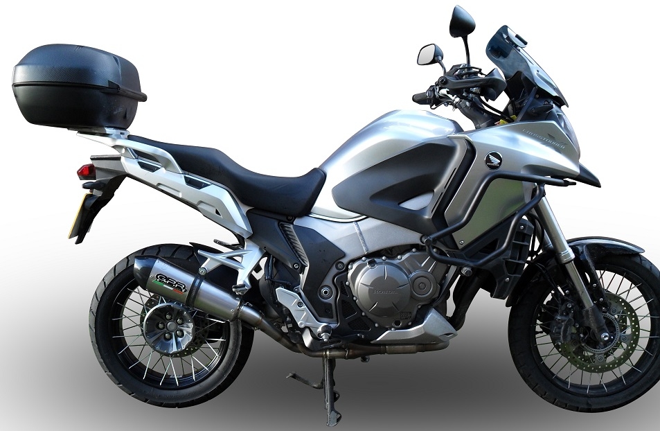 GPR auspuff kompatibel mit  Honda VFR1200X Crosstourer 2017-2020, Furore Evo4 Nero, Zugelassener legaler Slip-On-Auspuff mit Abe, einschließlich abnehmbarem DB-Killer und Verbindungsrohr 