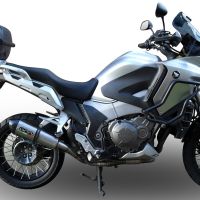 GPR auspuff kompatibel mit  Honda VFR1200X Crosstourer 2017-2020, Furore Evo4 Nero, Zugelassener legaler Slip-On-Auspuff mit Abe, einschließlich abnehmbarem DB-Killer und Verbindungsrohr 