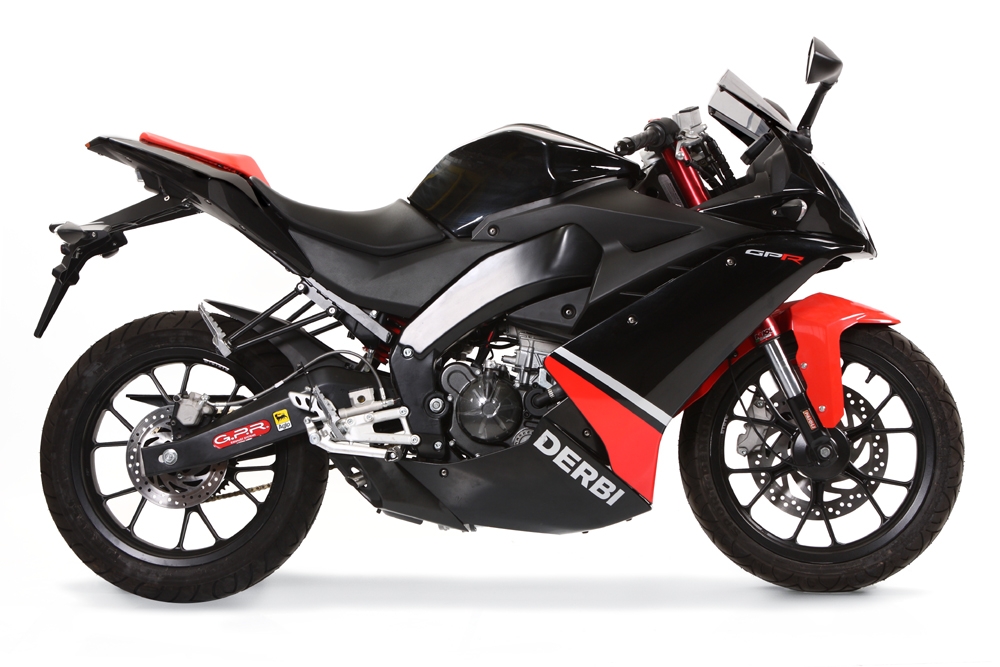 GPR auspuff kompatibel mit  Derbi Gpr 125 2009-2010, Alluminio Ghost, Homologierte auspuff mit verbindungsrohr und katalysator 