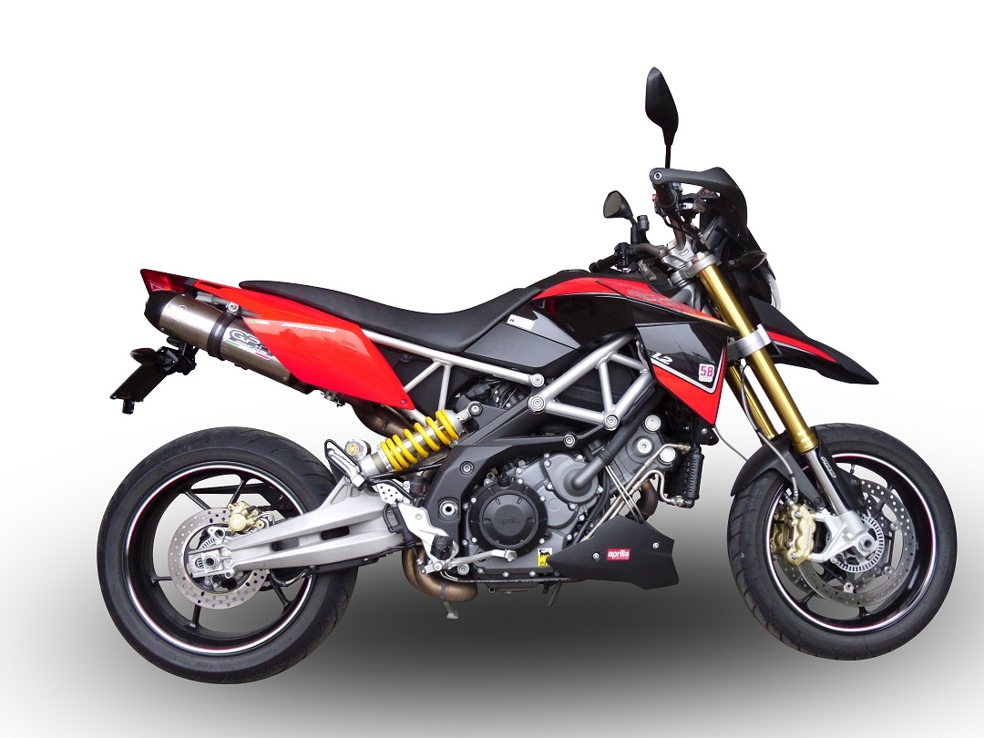 GPR auspuff kompatibel mit  Aprilia Dorsoduro 1200 2011-2016, New Grand Prix Evo Titanium, Doppelt homologierter legaler Slip-On-Auspuff mit ABE, einschließlich abnehmbarer DB-Killer, Link Pipes und Katalysatoren 