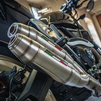 GPR auspuff kompatibel mit  Ducati Scrambler 800  2015-2016, Deeptone Inox, Doppelt homologierter legaler Slip-On-Auspuff mit ABE, einschließlich abnehmbarer DB-Killer, Link Pipes und Katalysatoren 