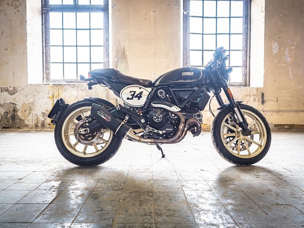 GPR auspuff kompatibel mit  Ducati Scrambler 800  2015-2016, Furore Poppy, Zugelassener legaler Slip-On-Auspuff mit Abe, einschließlich abnehmbarem DB-Killer und Verbindungsrohr 