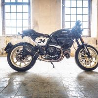 GPR auspuff kompatibel mit  Ducati Scrambler 800  2015-2016, Furore Poppy, Zugelassener legaler Slip-On-Auspuff mit Abe, einschließlich abnehmbarem DB-Killer und Verbindungsrohr 