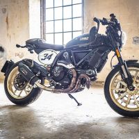 GPR auspuff kompatibel mit  Ducati Scrambler 800  2015-2016, Furore Nero, Zugelassener legaler Slip-On-Auspuff mit Abe, einschließlich abnehmbarem DB-Killer und Verbindungsrohr 