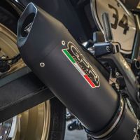 GPR auspuff kompatibel mit  Ducati Scrambler 800  2015-2016, Furore Nero, Zugelassener legaler Slip-On-Auspuff mit Abe, einschließlich abnehmbarem DB-Killer und Verbindungsrohr 