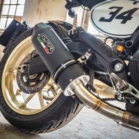 GPR auspuff kompatibel mit  Ducati Scrambler 800  2015-2016, Furore Nero, Zugelassener legaler Slip-On-Auspuff mit Abe, einschließlich abnehmbarem DB-Killer und Verbindungsrohr 