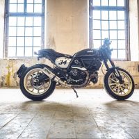 GPR auspuff kompatibel mit  Ducati Scrambler 800  2015-2016, M3 Inox , Zugelassener legaler Slip-On-Auspuff mit Abe, einschließlich abnehmbarem DB-Killer,katakysator und Verbindungsrohr 
