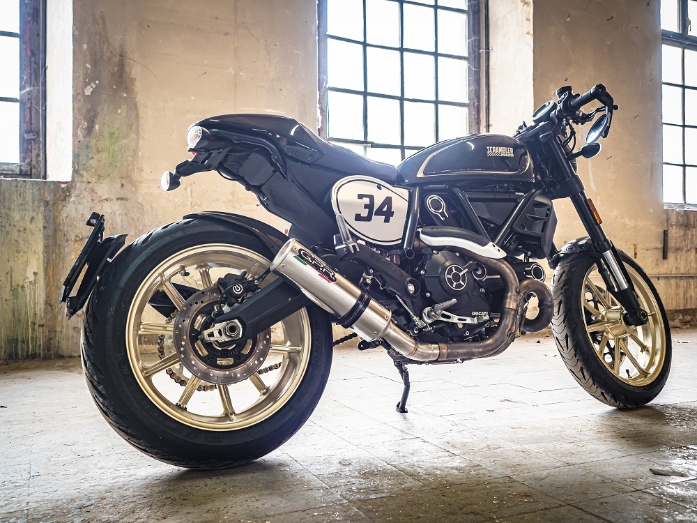 GPR auspuff kompatibel mit  Ducati Scrambler 800  2015-2016, M3 Inox , Zugelassener legaler Slip-On-Auspuff mit Abe, einschließlich abnehmbarem DB-Killer,katakysator und Verbindungsrohr 