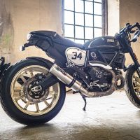 GPR auspuff kompatibel mit  Ducati Scrambler 800  2015-2016, M3 Inox , Zugelassener legaler Slip-On-Auspuff mit Abe, einschließlich abnehmbarem DB-Killer,katakysator und Verbindungsrohr 