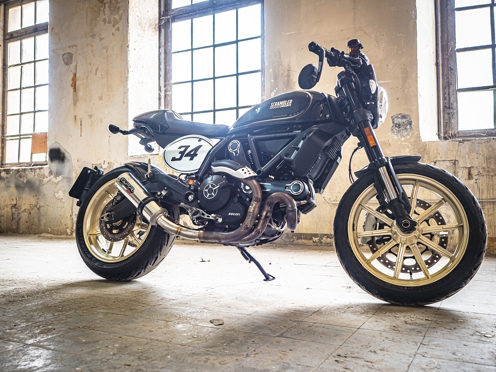 GPR auspuff kompatibel mit  Ducati Scrambler 800  2015-2016, M3 Inox , Zugelassener legaler Slip-On-Auspuff mit Abe, einschließlich abnehmbarem DB-Killer,katakysator und Verbindungsrohr 