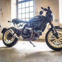 GPR auspuff kompatibel mit  Ducati Scrambler 800  2015-2016, M3 Inox , Zugelassener legaler Slip-On-Auspuff mit Abe, einschließlich abnehmbarem DB-Killer,katakysator und Verbindungsrohr 