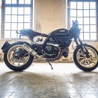 GPR auspuff kompatibel mit  Ducati Scrambler 800  2015-2016, M3 Titanium Natural, Zugelassener legaler Slip-On-Auspuff mit Abe, einschließlich abnehmbarem DB-Killer,katakysator und Verbindungsrohr 