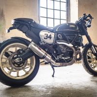 GPR auspuff kompatibel mit  Ducati Scrambler 800  2015-2016, M3 Titanium Natural, Zugelassener legaler Slip-On-Auspuff mit Abe, einschließlich abnehmbarem DB-Killer,katakysator und Verbindungsrohr 
