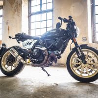 GPR auspuff kompatibel mit  Ducati Scrambler 800  2015-2016, M3 Titanium Natural, Zugelassener legaler Slip-On-Auspuff mit Abe, einschließlich abnehmbarem DB-Killer,katakysator und Verbindungsrohr 