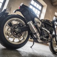 GPR auspuff kompatibel mit  Ducati Scrambler 800  2015-2016, M3 Titanium Natural, Zugelassener legaler Slip-On-Auspuff mit Abe, einschließlich abnehmbarem DB-Killer,katakysator und Verbindungsrohr 