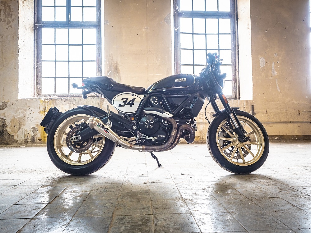 GPR auspuff kompatibel mit  Ducati Scrambler 800  2015-2016, Powercone Evo, Zugelassener legaler Slip-On-Auspuff mit Abe, einschließlich abnehmbarem DB-Killer,katakysator und Verbindungsrohr 