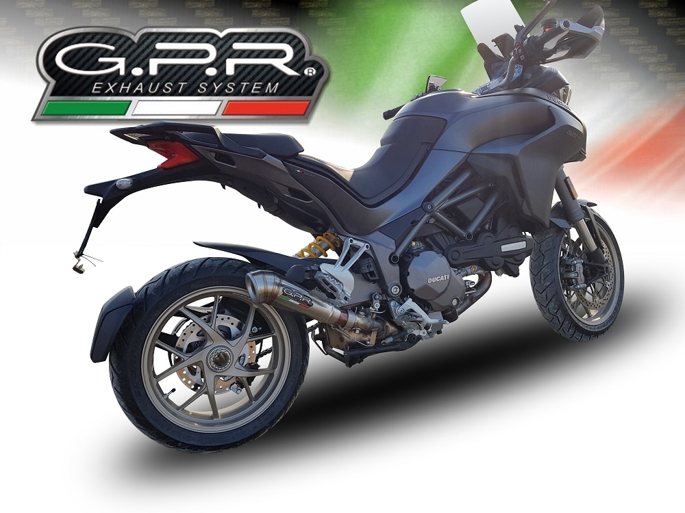 GPR auspuff kompatibel mit  Ducati Multistrada 1260 2018-2020, Powercone Evo, Zugelassener legaler Slip-On-Auspuff mit Abe, einschließlich abnehmbarem DB-Killer und Verbindungsrohr 
