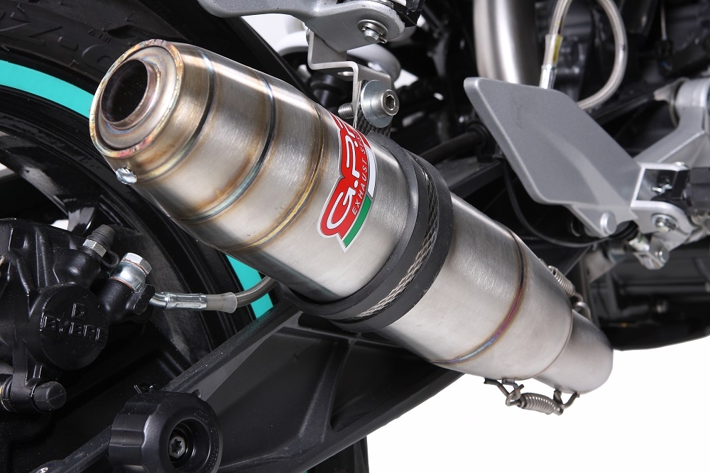 GPR auspuff kompatibel mit  Ktm Duke 125 2011-2016, Deeptone Inox, Rennauspuff, mit Verbindungsrohren, Artikel ohne Genehmigung 