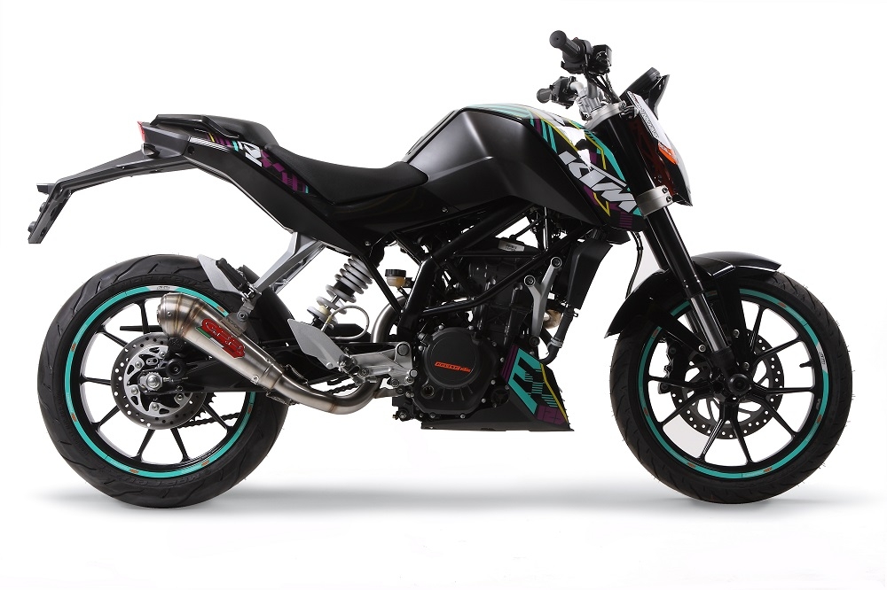 GPR auspuff kompatibel mit  Ktm Duke 125 2011-2016, Powercone Evo, Zugelassener legaler Slip-On-Auspuff mit ABE, inklusive abnehmbarem DB-Killer, Verbindungsrohr und Katalysator 