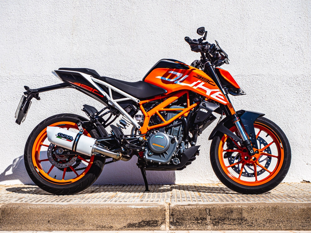 GPR auspuff kompatibel mit  Ktm Duke 125 2017-2020, Albus Evo4, Zugelassener legaler Slip-On-Auspuff mit Abe, einschließlich abnehmbarem DB-Killer und Verbindungsrohr 