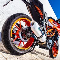 GPR auspuff kompatibel mit  Ktm Duke 125 2017-2020, Albus Evo4, Zugelassener legaler Slip-On-Auspuff mit Abe, einschließlich abnehmbarem DB-Killer und Verbindungsrohr 