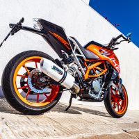 GPR auspuff kompatibel mit  Ktm Duke 125 2017-2020, Albus Evo4, Zugelassener legaler Slip-On-Auspuff mit Abe, einschließlich abnehmbarem DB-Killer und Verbindungsrohr 