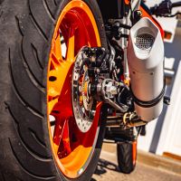 GPR auspuff kompatibel mit  Ktm Duke 125 2017-2020, Albus Evo4, Zugelassener legaler Slip-On-Auspuff mit Abe, einschließlich abnehmbarem DB-Killer und Verbindungsrohr 