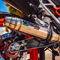 GPR auspuff kompatibel mit  Ktm Duke 125 2011-2016, Deeptone Inox, Rennauspuff, mit Verbindungsrohren, Artikel ohne Genehmigung 